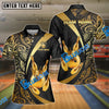 BlueJose Bowling & Pins Royal Crown Luxury Black Gold Customized Name, Team Name 3D Shirt (6 Colors)