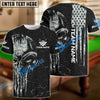BlueJose Billiards Ball 8 Camo Punisher Skull Personalized Name & Team Name Shirt (4 Colors)