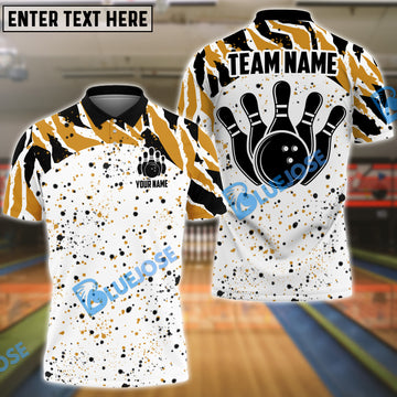 BlueJose Bowling And Pins Retro Customized Name, Team Name 3D Shirt (4 Colors)