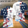 BlueJose Bowling And Pins Liberty Roll US Flag Personalized Name And Team Name 3D Shirt