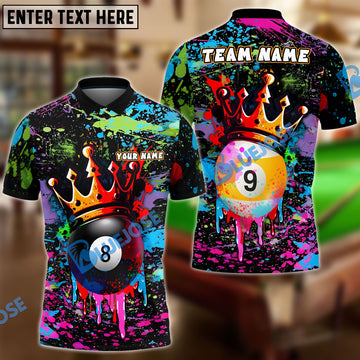 BlueJose Billiards 8-Ball And 9-Ball Pool Graffiti King Personalized Name, Team Name Unisex Shirt