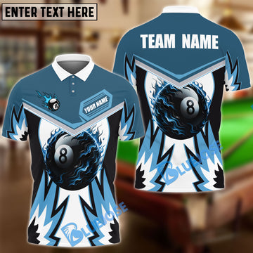 BlueJose Billiards Ball 8 Fire Wings Personalized Name Shirt (4 Colors)