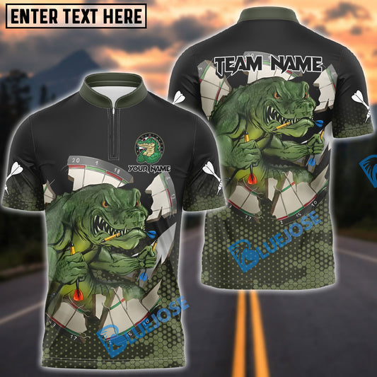 BlueJose Darts Crocodile Dartboard Broken Personalized Name And Team Name Shirt
