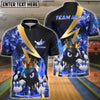 BlueJose Bowling And Pins Royal Flames Customized Name, Team Name 3D Shirt (4 Colors)
