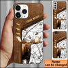 BlueJose Moose Hunting Premium Brown Pattern Personalized Name Phone Case (4 colors)