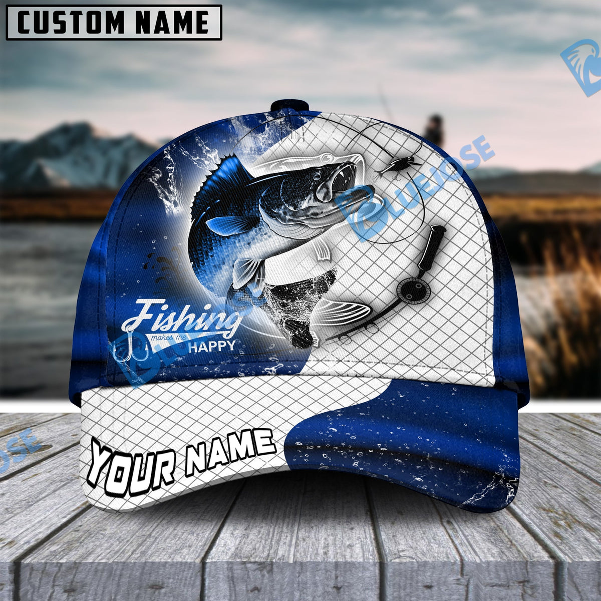 BlueJose Personalized Walleye Fishing Dark Blue Skin Sport Classic Cap