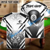 BlueJose Billiards 8-Ball Wolf Pattern Personalized Name Shirt (4 Colors)