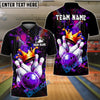 BlueJose Bowling & Pins Crown Pins Graffiti Splash Art Customized Name, Team Name 3D Shirt (6 Colors)