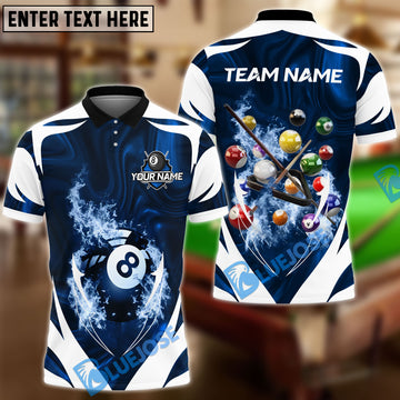 BlueJose Billiards 8-Ball Infernal Break Customized Name, Team Name 3D Shirt (4 Colors)