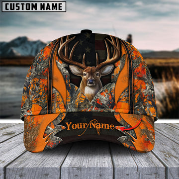 BlueJose Deer Hunting The Best Of Flag Multicolor Option Personalized Name 3D Cap