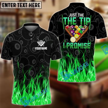 BlueJose Billiards Ball 8 Fire The Tip I Promise Personalized Name Shirt (4 Colors)