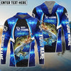 Bluejose Bass Fishing Blue Galaxy Custom Long Sleeve Performance Fishing Shirts