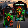 BlueJose Darts Grim Reaper Neon Lightning Customized Name, Team Name 3D Shirt (4 Colors)