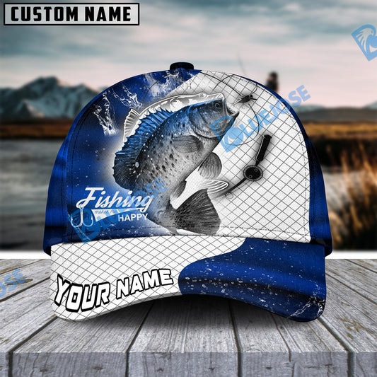 BlueJose Personalized Crappie Fishing Dark Blue Skin Sport Classic Cap