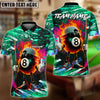 BlueJose Billiards 8 Ball Street Style Flaming Personalized Name, Team Name Unisex Shirt (4 Colors)