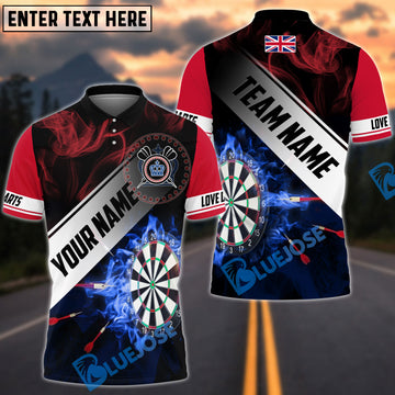 BlueJose Darts United Kingdom Flag Personalized Name, Team Name Shirt