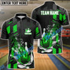 BlueJose Bowling And Pins Flame Smoke Customized Name 3D Shirt (6 Colors)