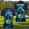BlueJose Skull Reaper Golf Fire Customized Name, Team Name 3D Shirts (4 Colors)