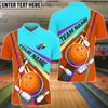 BlueJose Bowling And Pins  Colorful Strike Personalized Name Team Name 3d Shirt ( 4 Colors )