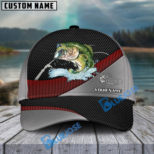 BlueJose Personalized Bass Fishing Metal Pattern Cap