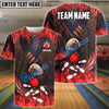 BlueJose Bowling And Pins Eagle US Flag Pattern Customized Name 3D Shirt (4 Colors)