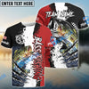 Bluejose Bass Fishing Paint Scratch American Flag scratch Sport Custom Name & Team Name 3D Shirts