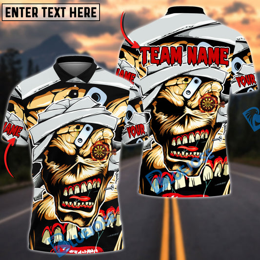 BlueJose Darts Zombie Mad Skull Personalized Name, Team Name 3D Shirt