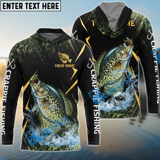 Bluejose Crappie Fishing Golden With Skinfish Pattern Custom Name & Team Name 3D Shirts