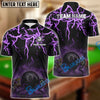 BlueJose Billiards Thunder Fire Ball Pattern Personalized Name, Team Name Unisex Shirt (4 Colors)