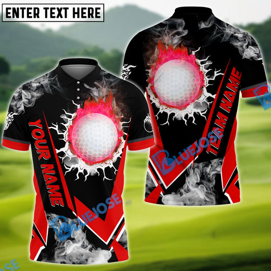 BlueJose Golf Flame Declare War Customized Name, Team Name 3D Shirts (4 Colors)