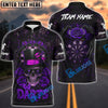 BlueJose Darts Skull Top Hat Roses Gothic Style Multicolor Options Personalized Name Shirt (4 Colors)