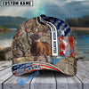 BlueJose Deer Huntaholic American Hunting Camo Pattern Multicolor Personalized Name 3D Cap (4 colors)