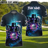 BlueJose Skull Reaper Golf Fire Customized Name, Team Name 3D Shirts (4 Colors)
