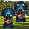 BlueJose Skull Reaper Golf Fire Customized Name, Team Name 3D Shirts (4 Colors)