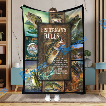BlueJose Fisherman's Rules Fishing Blanket