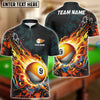 BlueJose Billiards Ball 9 Fireball Magic Personalized Name Shirt (4 Colors)