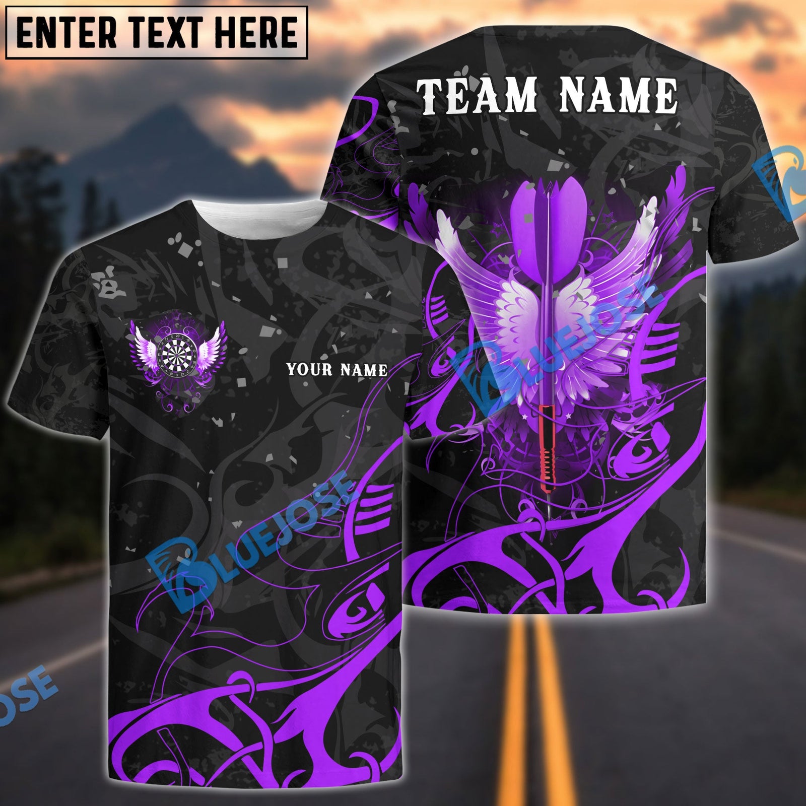 BlueJose Darts Arrow With Beautiful Wing Personalized Name Shirt (4 Colors)