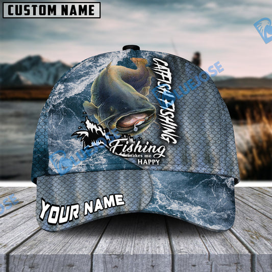 BlueJose Personalized Catfish Fishing Skin Seawave Classic Cap