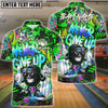 BlueJose Bowling And Pins Cartoon Never Give Up Graffiti Customized Name, Team Name 3D Shirt (4 Colors)