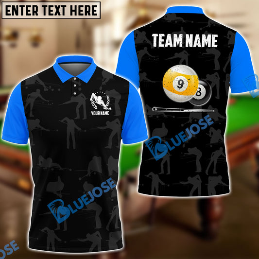 BlueJose Billiards Player Personalized Name, Team Name Polo Shirt