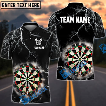 BlueJose Darts Thunder Lightning Personalized Name, Team Name Shirt