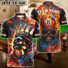BlueJose Billiards Ball 8 Inferno Skull King Personalized Name Shirt (4 Colors)