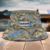BlueJose Walleye Fish Pattern Custom Name Bucket Hat