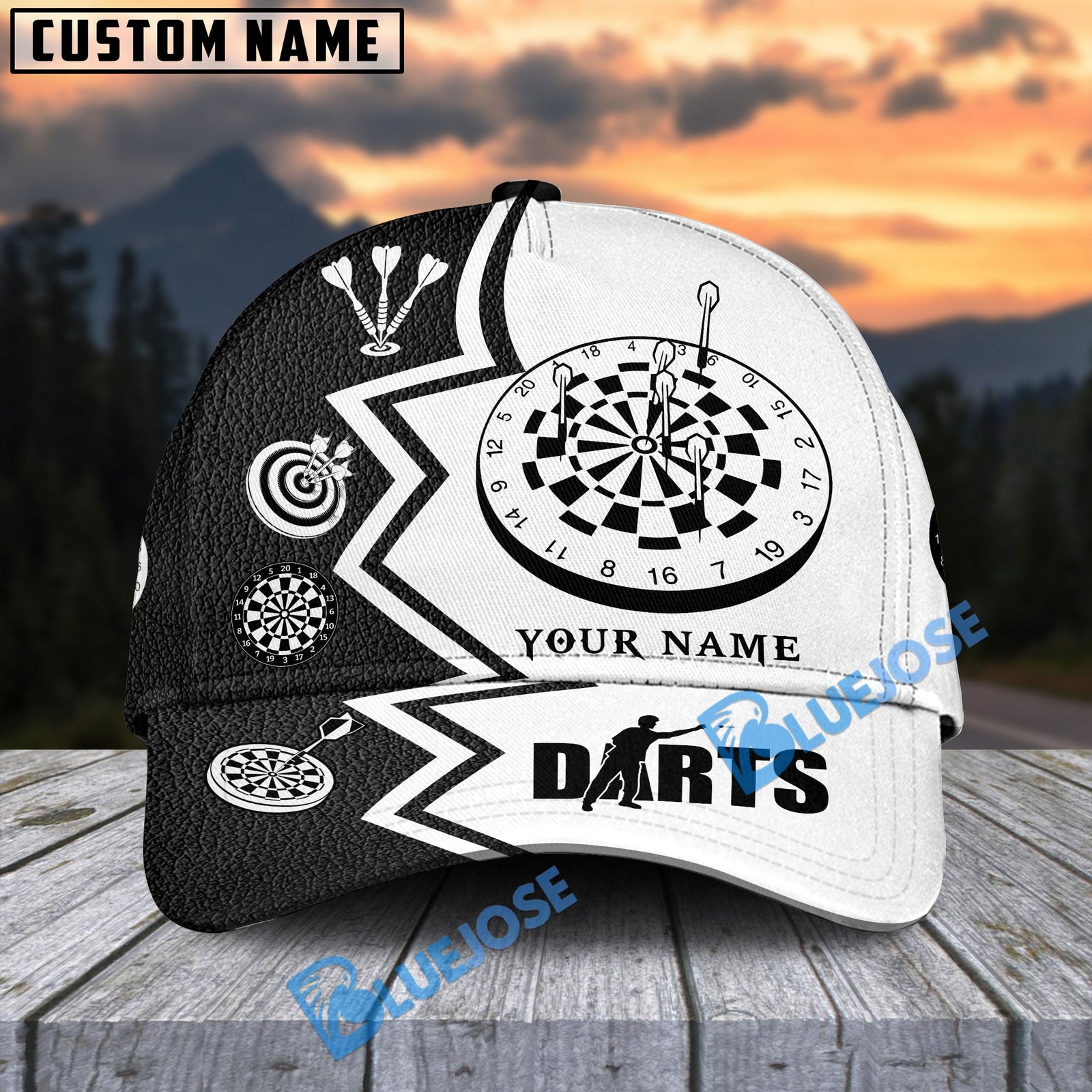 BlueJose Darts Personalized Name Cap