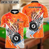 BlueJose Billiards Ball 8 Lightning Flame Personalized Name & Team Name Shirt (4 Colors)