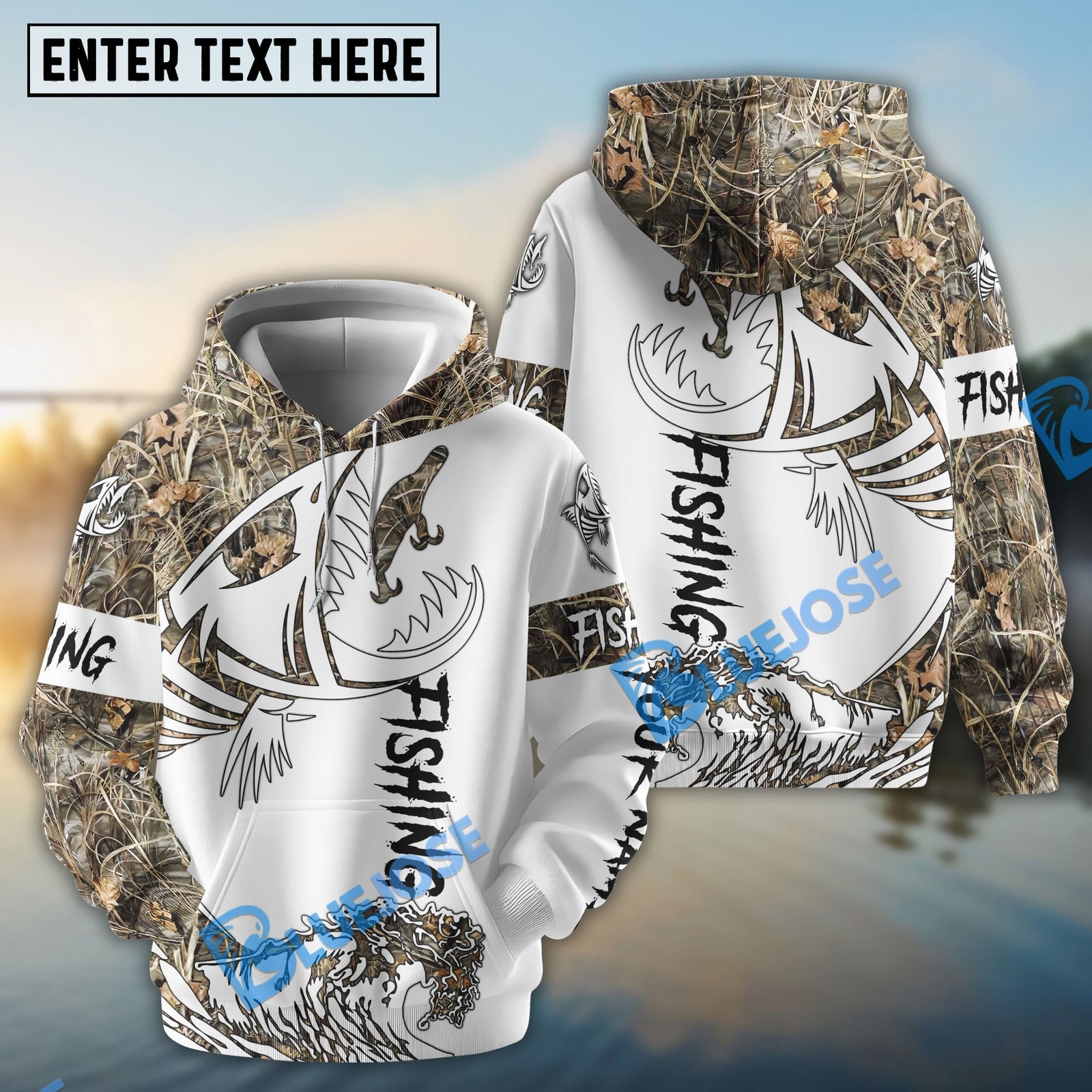 BlueJose Fish Reaper Fishing Camouflage Shirts Custom Name 3D Shirts