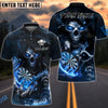 BlueJose Darts Flame Skull Reaper Customized Name, Team Name 3D Shirt (4 Colors)