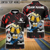 BlueJose Bowling And Pins Funny Beer & Bowling Pins Cartoon Design Customized Name, Team Name 3D Shirt (6 Colors)