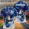 BlueJose Bowling And Pins Grumpy Penguin Customized Name, Team Name 3D Shirt (4 Colors)