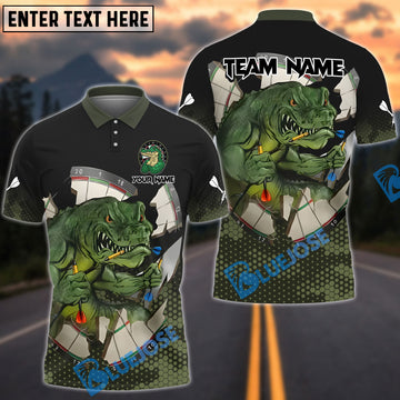 BlueJose Darts Crocodile Dartboard Broken Personalized Name And Team Name Shirt